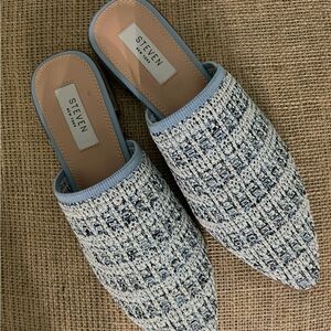 Steven Blue and Cream Women's Mules